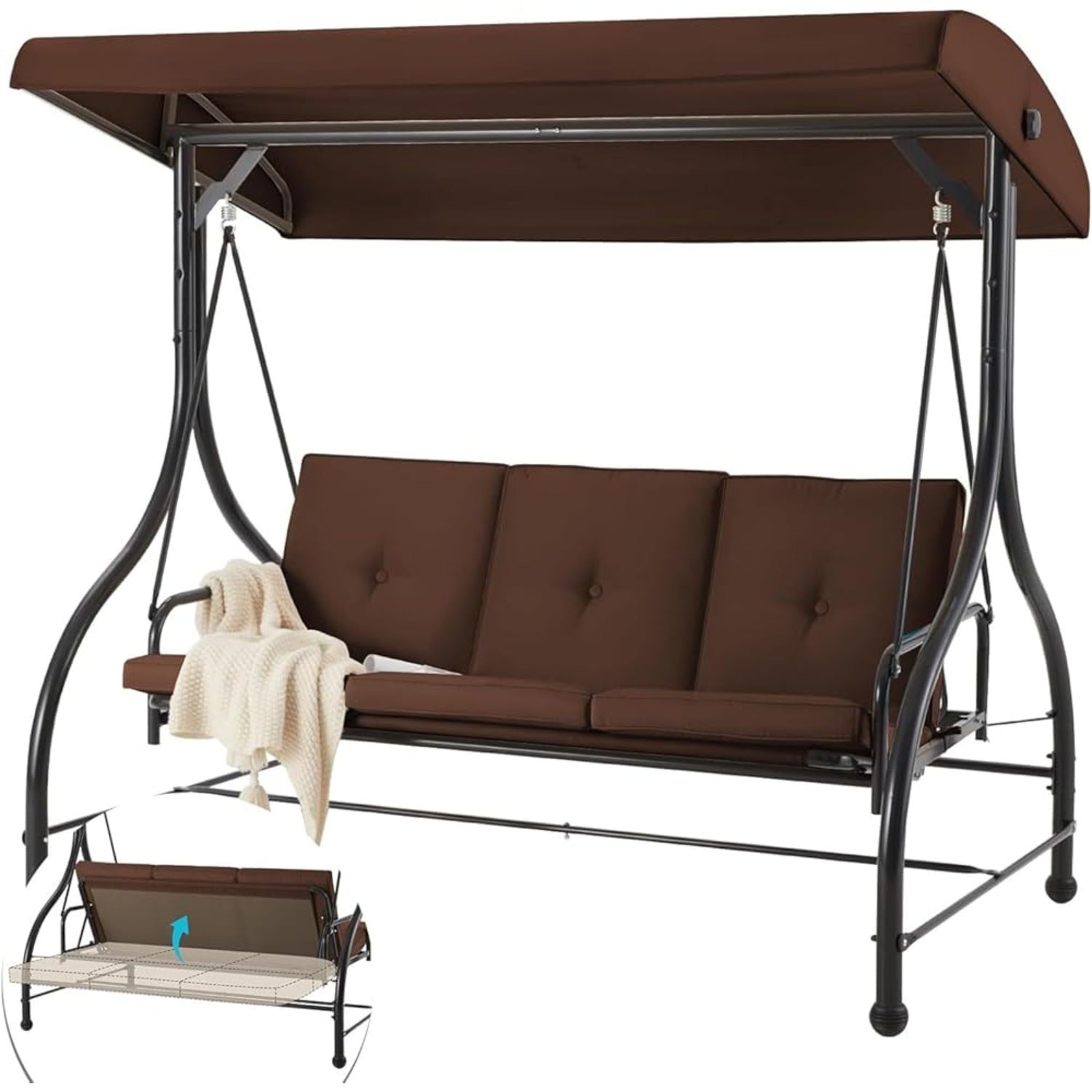 YODOLLA Patio Furniture Swing with Canopy